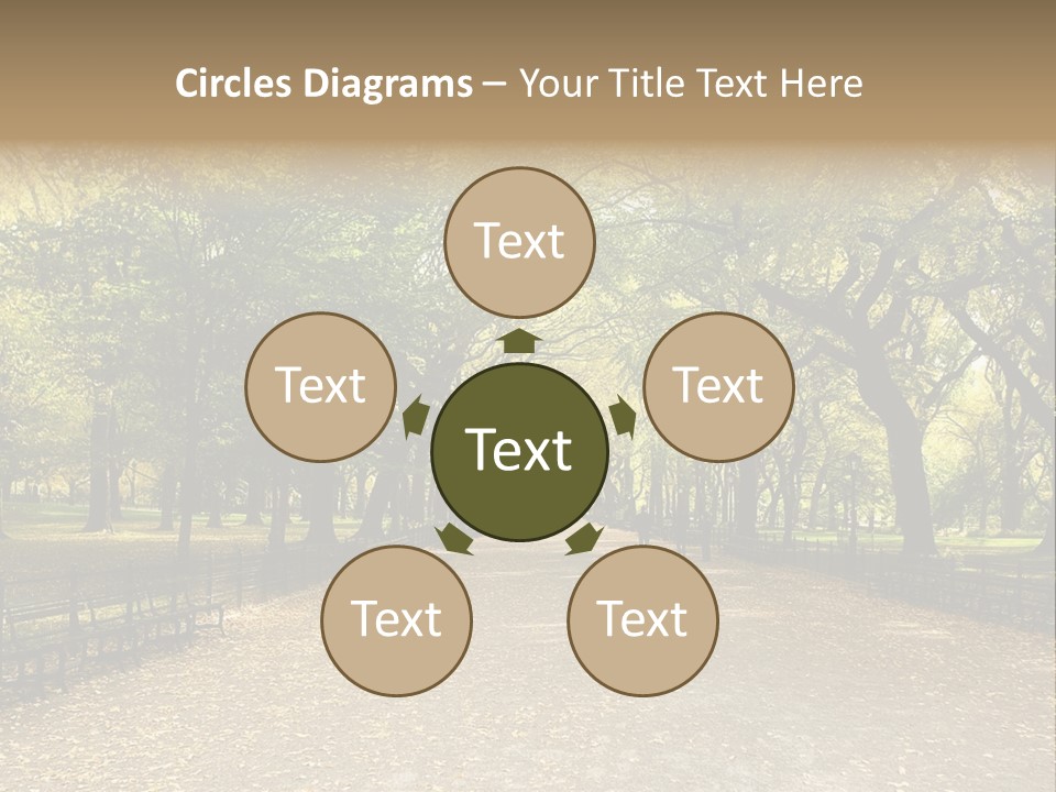 Walkway In The Park PowerPoint Template