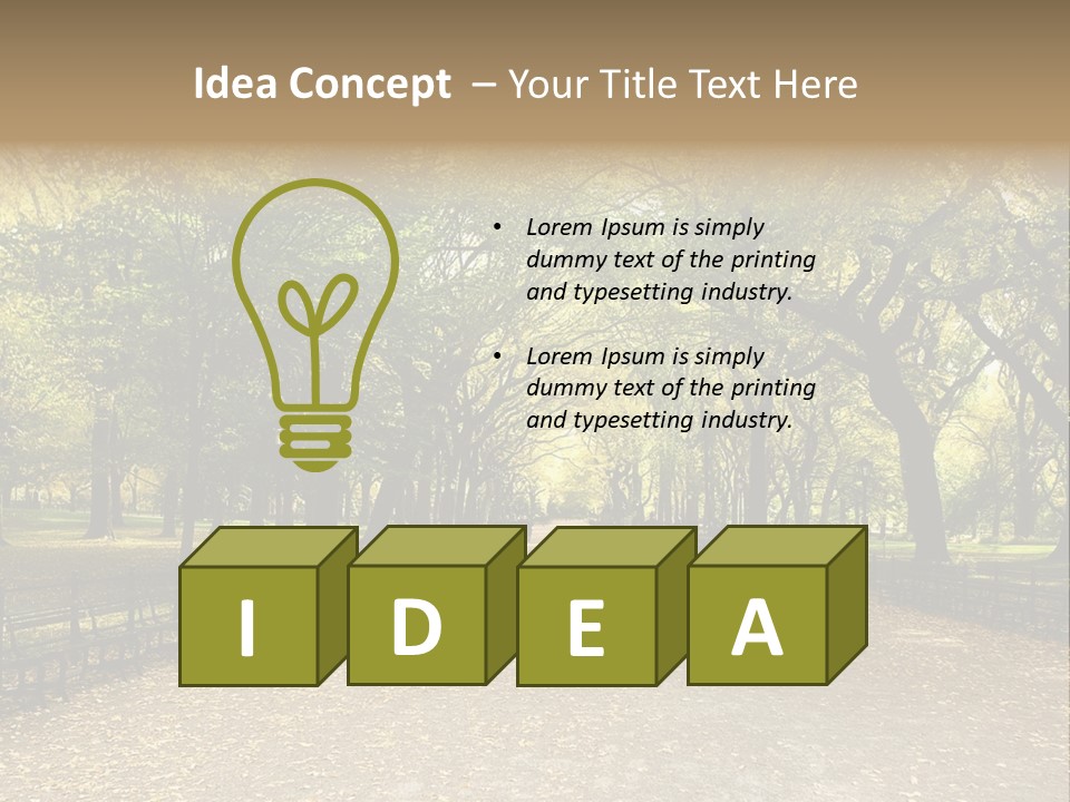 Walkway In The Park PowerPoint Template