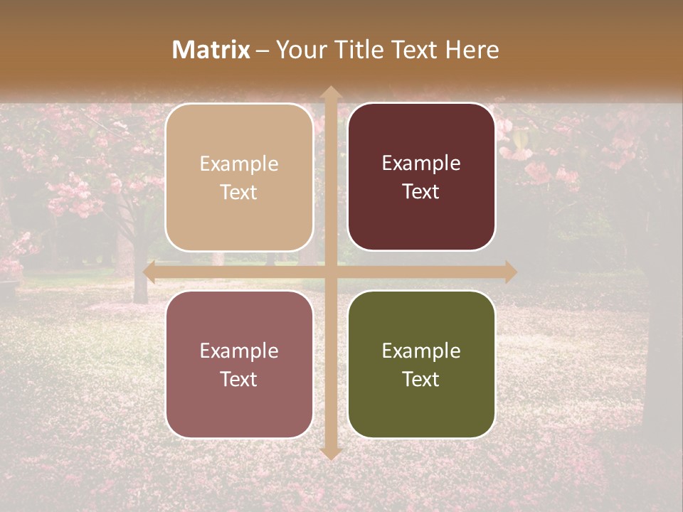 Park Bench With Sakura PowerPoint Template