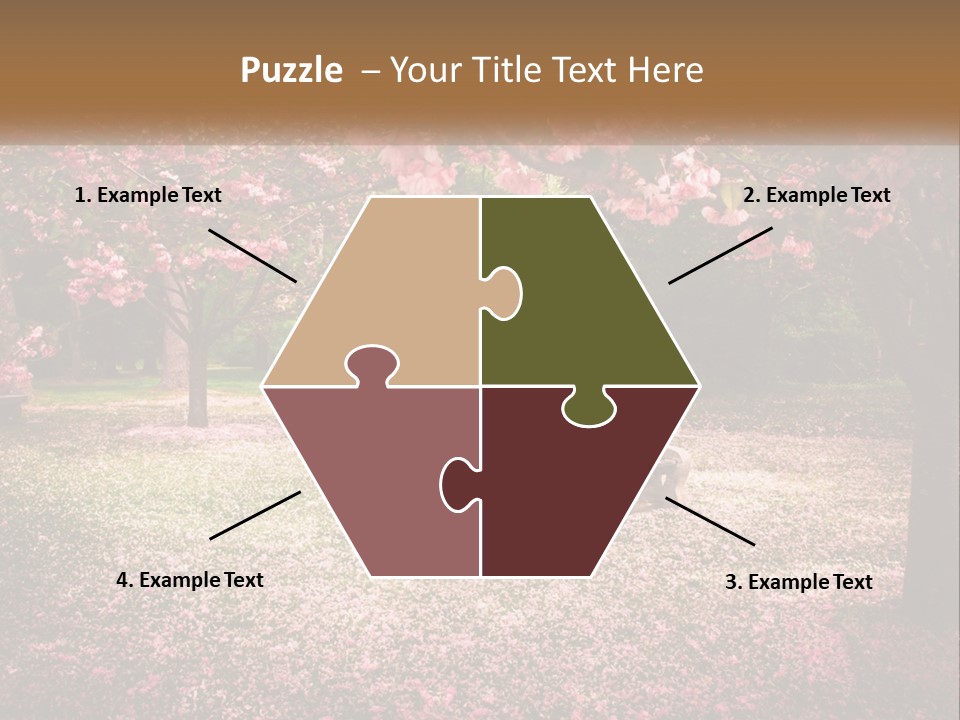 Park Bench With Sakura PowerPoint Template