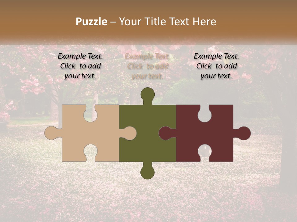 Park Bench With Sakura PowerPoint Template