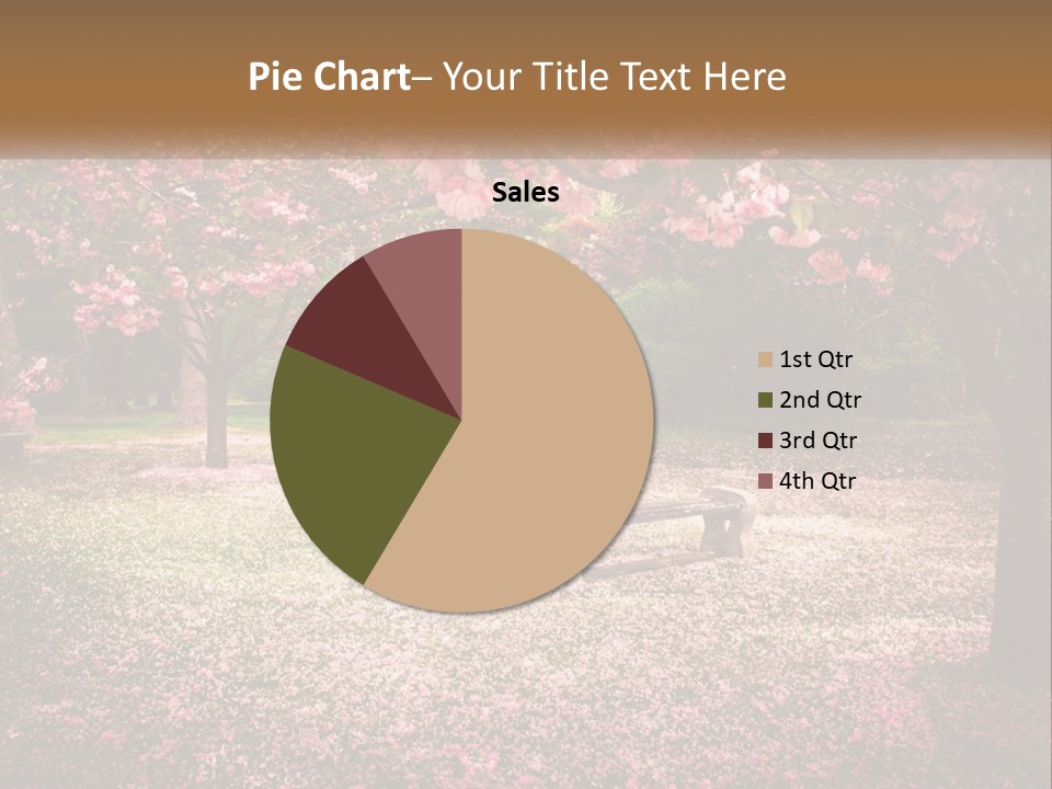 Park Bench With Sakura PowerPoint Template