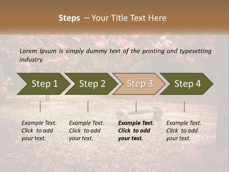 Park Bench With Sakura PowerPoint Template
