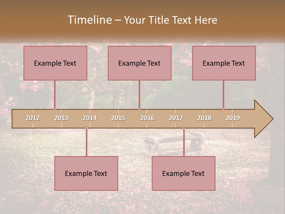 Park Bench With Sakura PowerPoint Template