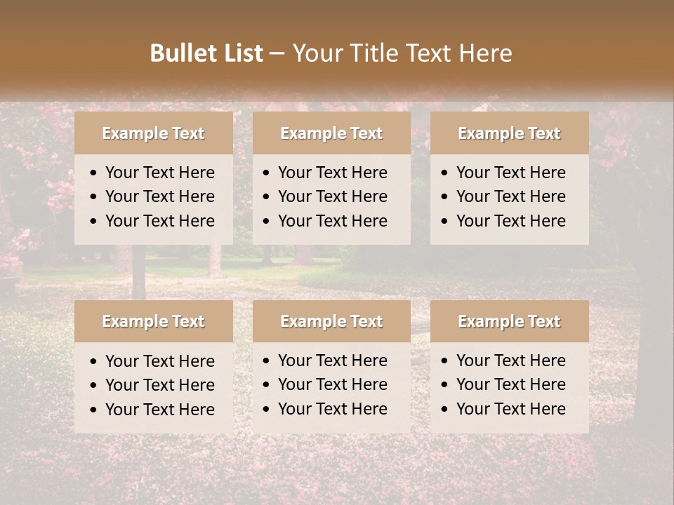 Park Bench With Sakura PowerPoint Template