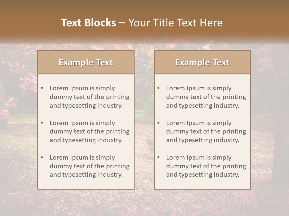 Park Bench With Sakura PowerPoint Template