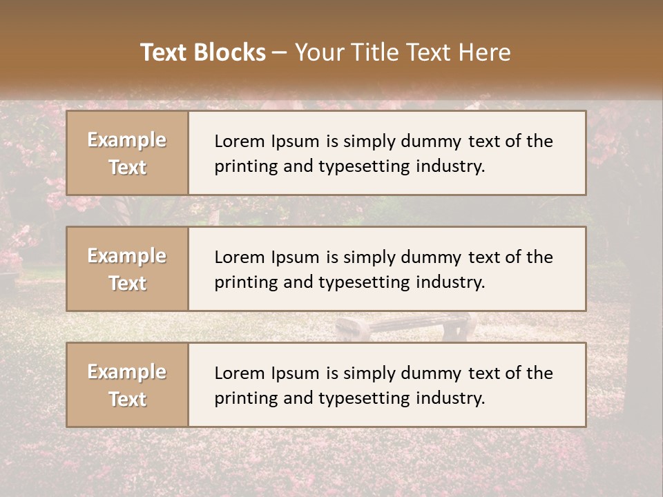 Park Bench With Sakura PowerPoint Template