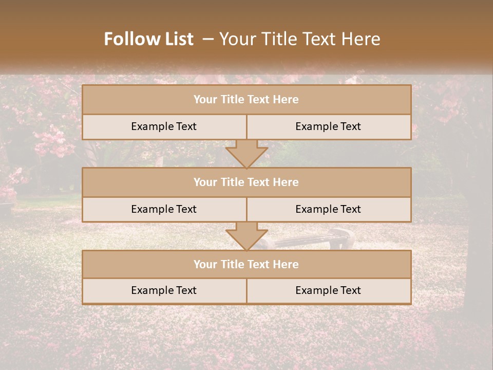 Park Bench With Sakura PowerPoint Template