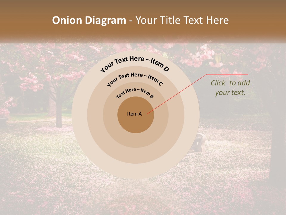 Park Bench With Sakura PowerPoint Template