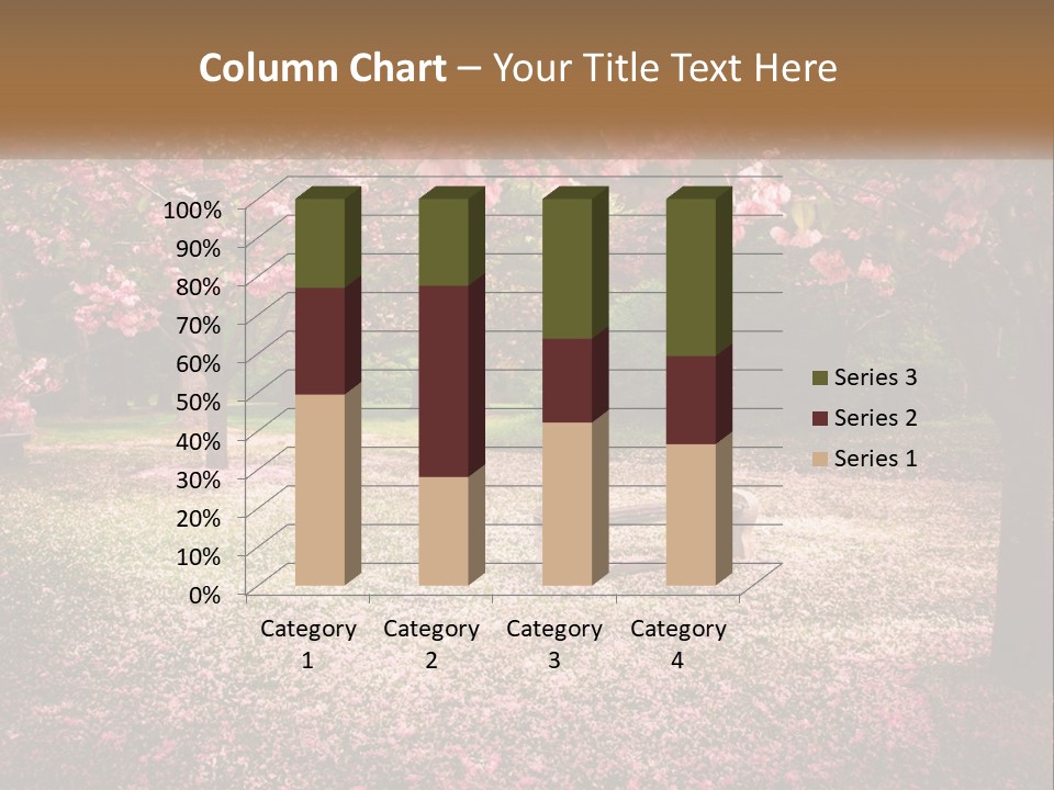 Park Bench With Sakura PowerPoint Template