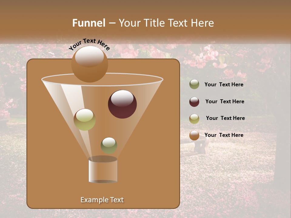 Park Bench With Sakura PowerPoint Template