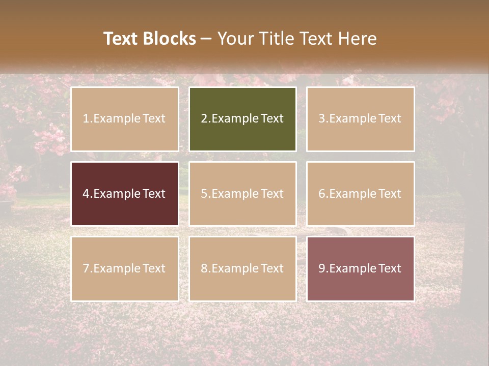 Park Bench With Sakura PowerPoint Template