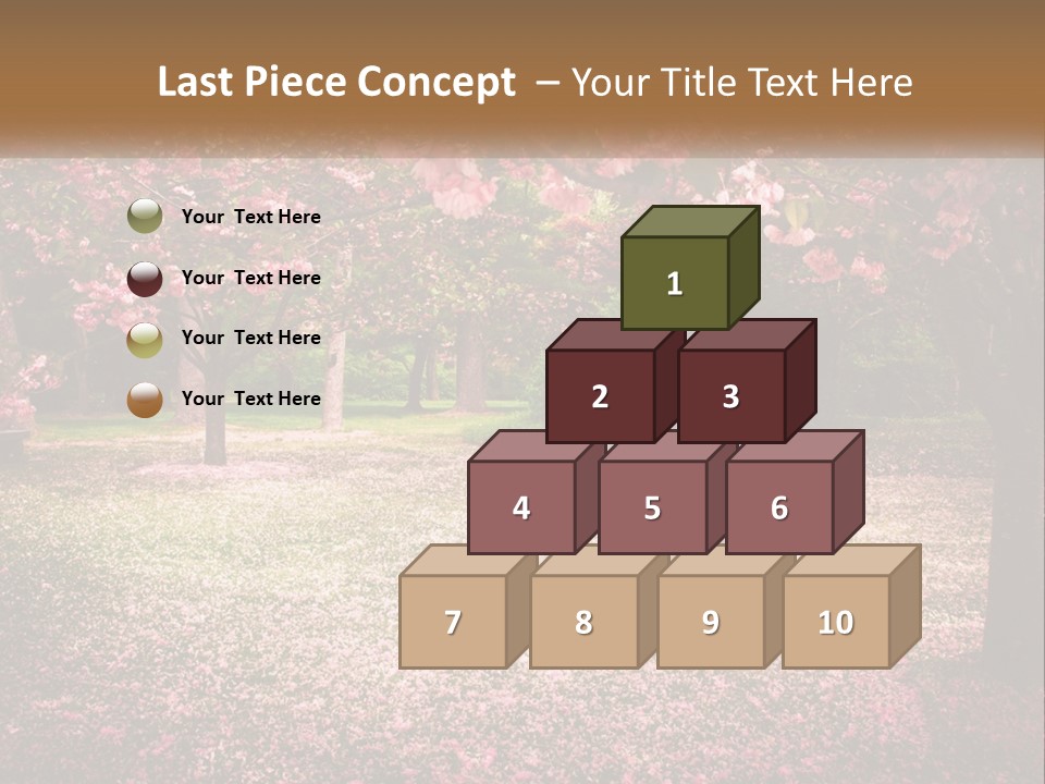 Park Bench With Sakura PowerPoint Template