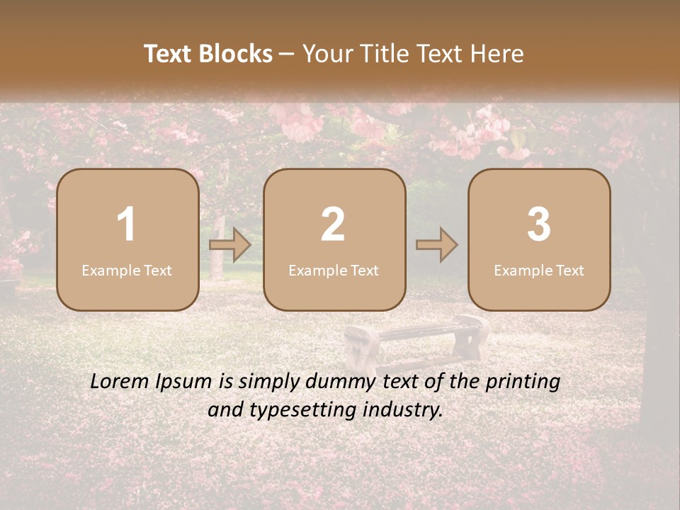 Park Bench With Sakura PowerPoint Template