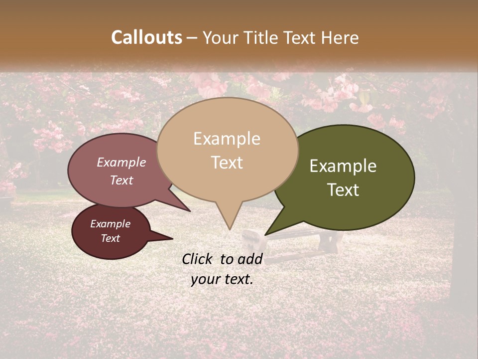 Park Bench With Sakura PowerPoint Template