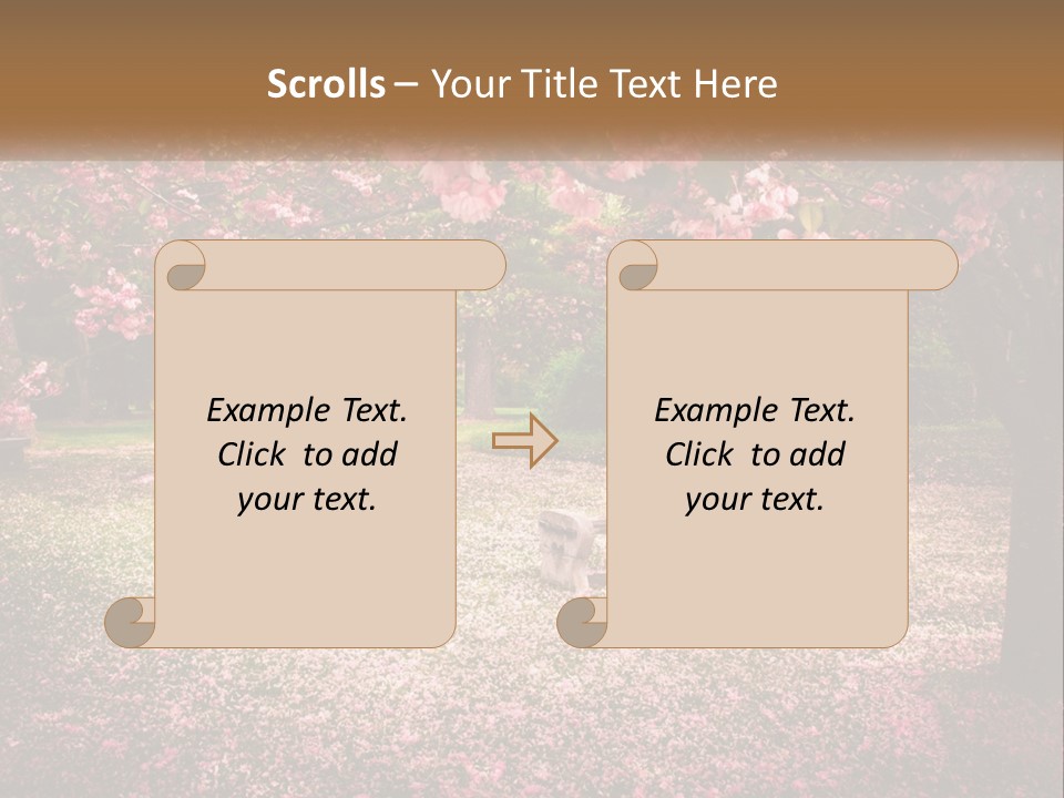 Park Bench With Sakura PowerPoint Template