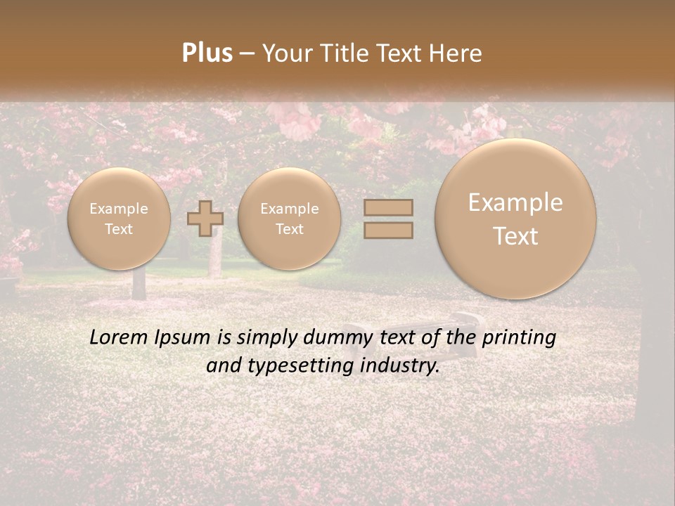 Park Bench With Sakura PowerPoint Template