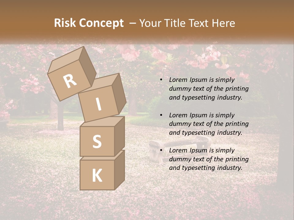 Park Bench With Sakura PowerPoint Template