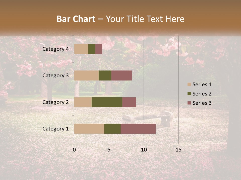 Park Bench With Sakura PowerPoint Template