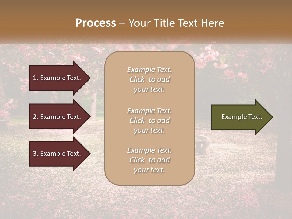 Park Bench With Sakura PowerPoint Template
