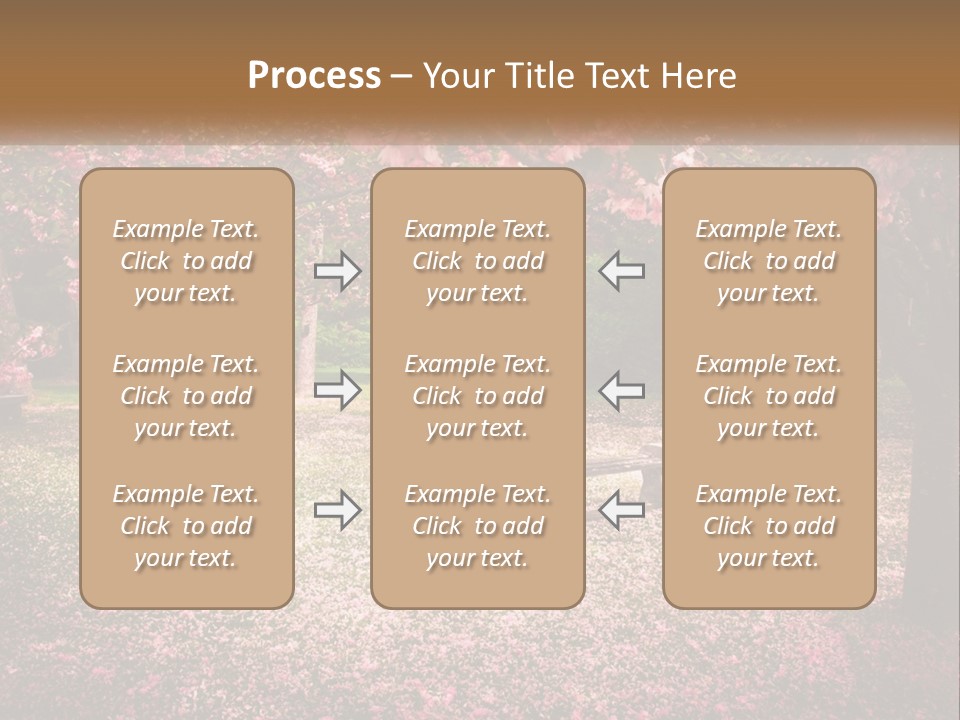 Park Bench With Sakura PowerPoint Template