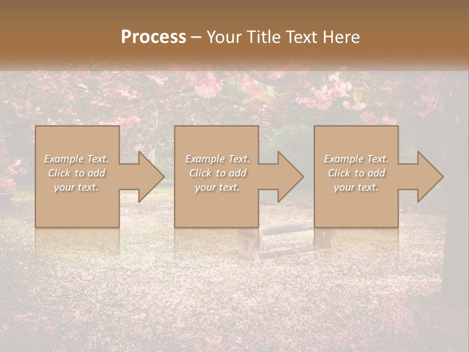 Park Bench With Sakura PowerPoint Template