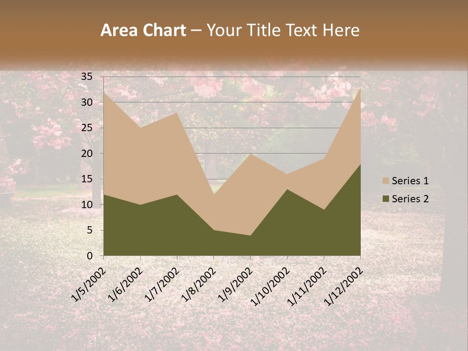 Park Bench With Sakura PowerPoint Template