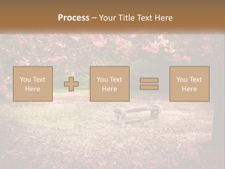 Park Bench With Sakura PowerPoint Template