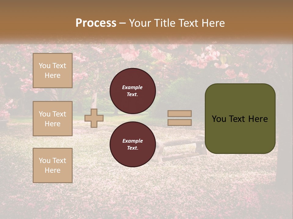 Park Bench With Sakura PowerPoint Template
