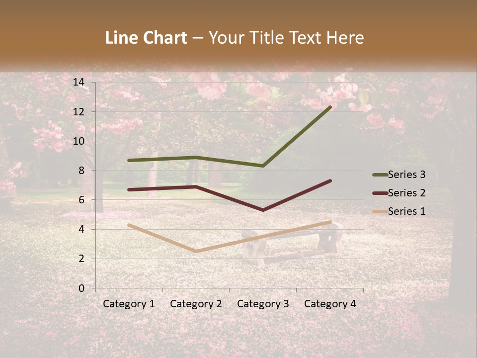 Park Bench With Sakura PowerPoint Template