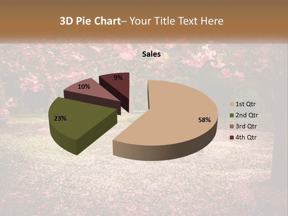 Park Bench With Sakura PowerPoint Template