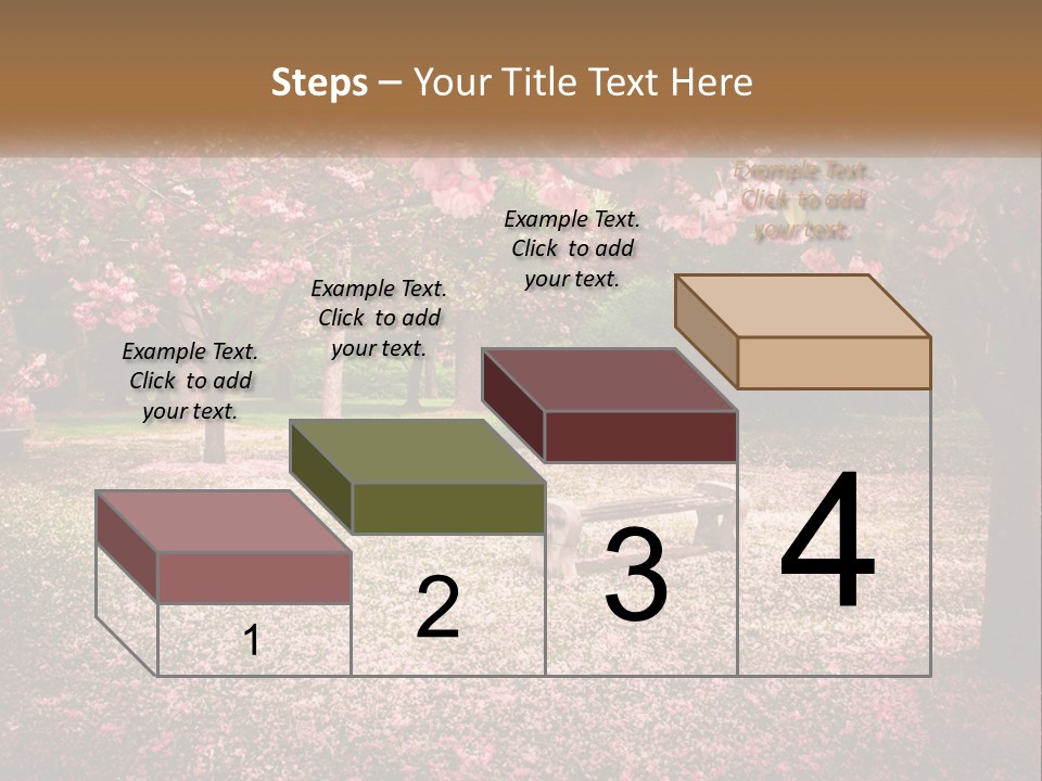 Park Bench With Sakura PowerPoint Template