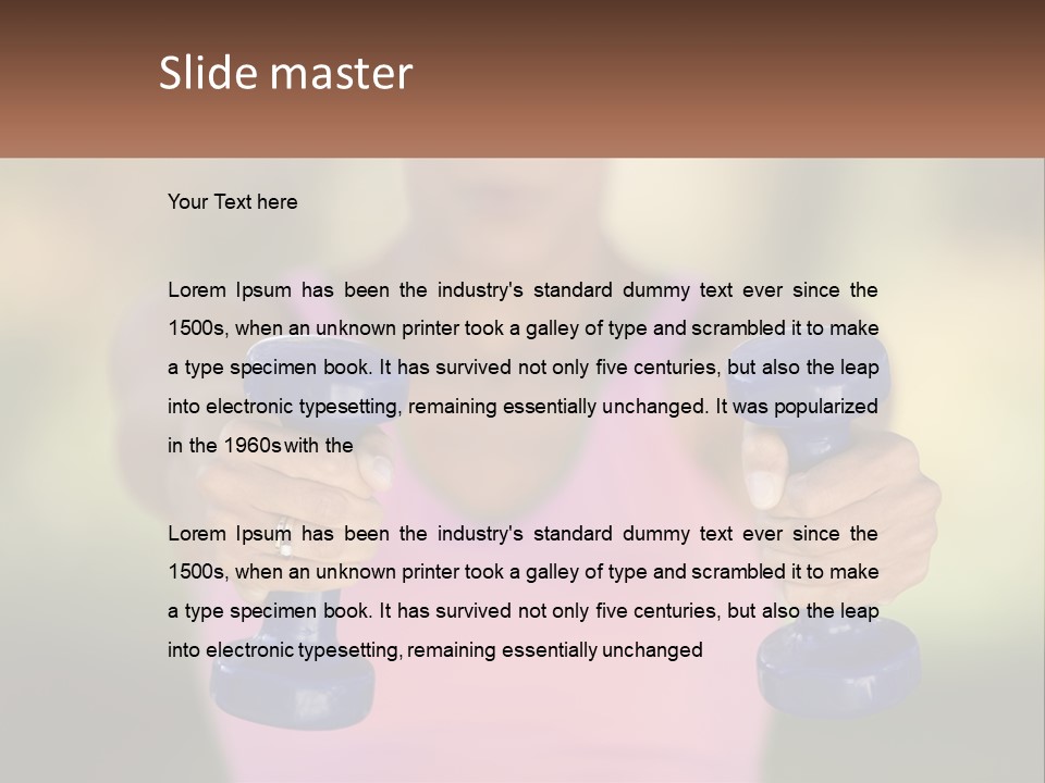 Girl With Dumbbells For Fitness PowerPoint Template