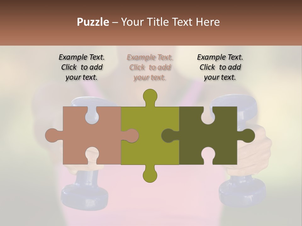 Girl With Dumbbells For Fitness PowerPoint Template