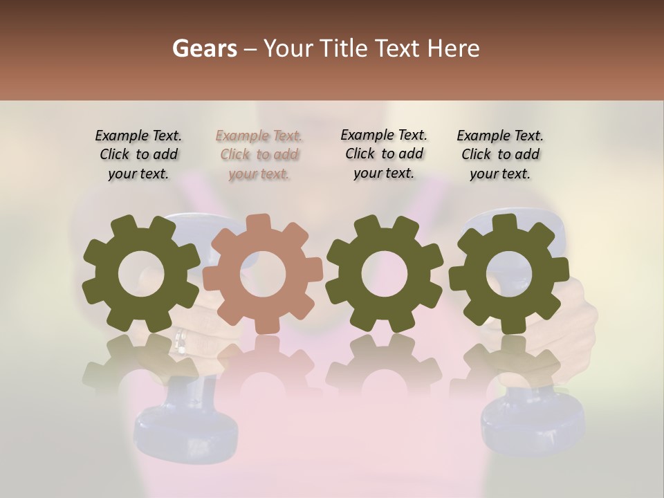 Girl With Dumbbells For Fitness PowerPoint Template