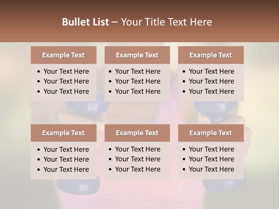 Girl With Dumbbells For Fitness PowerPoint Template