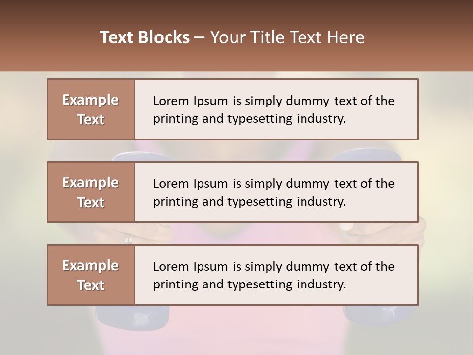 Girl With Dumbbells For Fitness PowerPoint Template