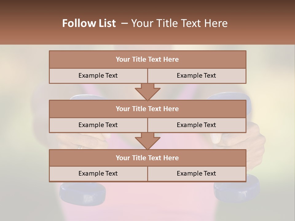 Girl With Dumbbells For Fitness PowerPoint Template