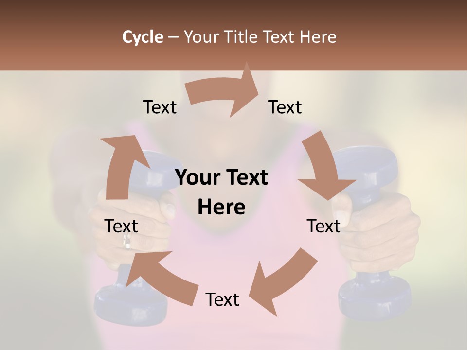 Girl With Dumbbells For Fitness PowerPoint Template