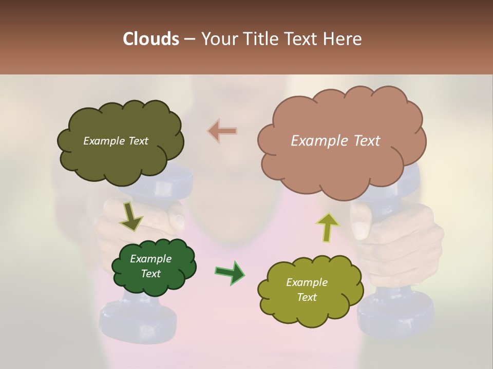 Girl With Dumbbells For Fitness PowerPoint Template