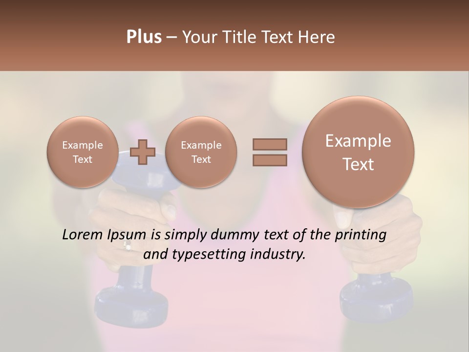 Girl With Dumbbells For Fitness PowerPoint Template