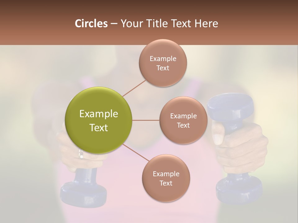 Girl With Dumbbells For Fitness PowerPoint Template