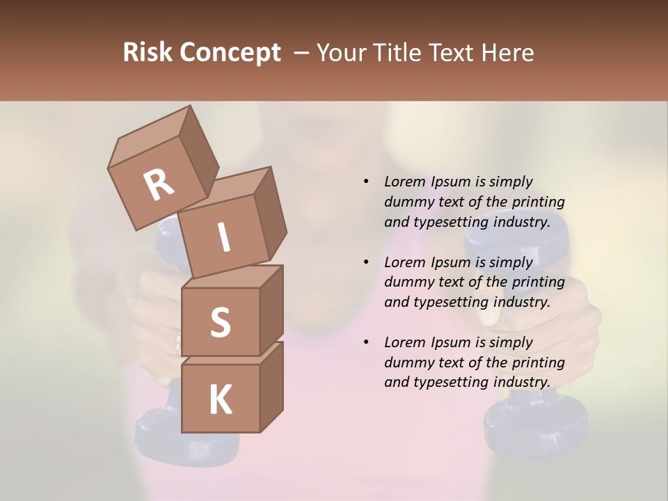 Girl With Dumbbells For Fitness PowerPoint Template