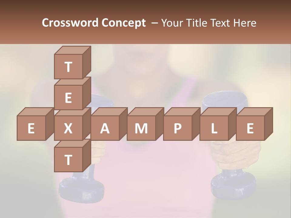 Girl With Dumbbells For Fitness PowerPoint Template