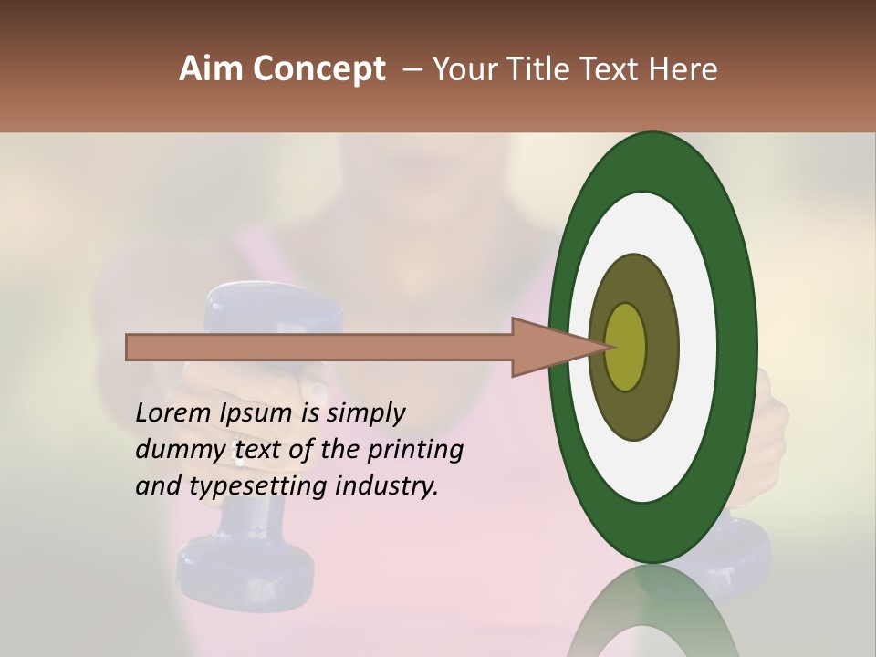 Girl With Dumbbells For Fitness PowerPoint Template