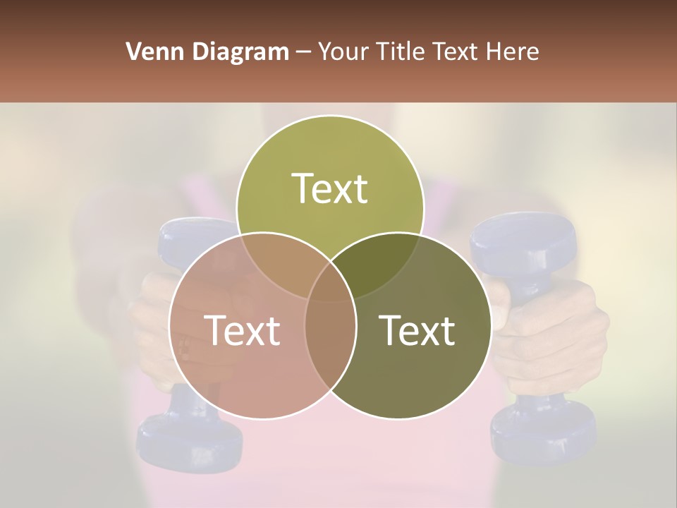 Girl With Dumbbells For Fitness PowerPoint Template