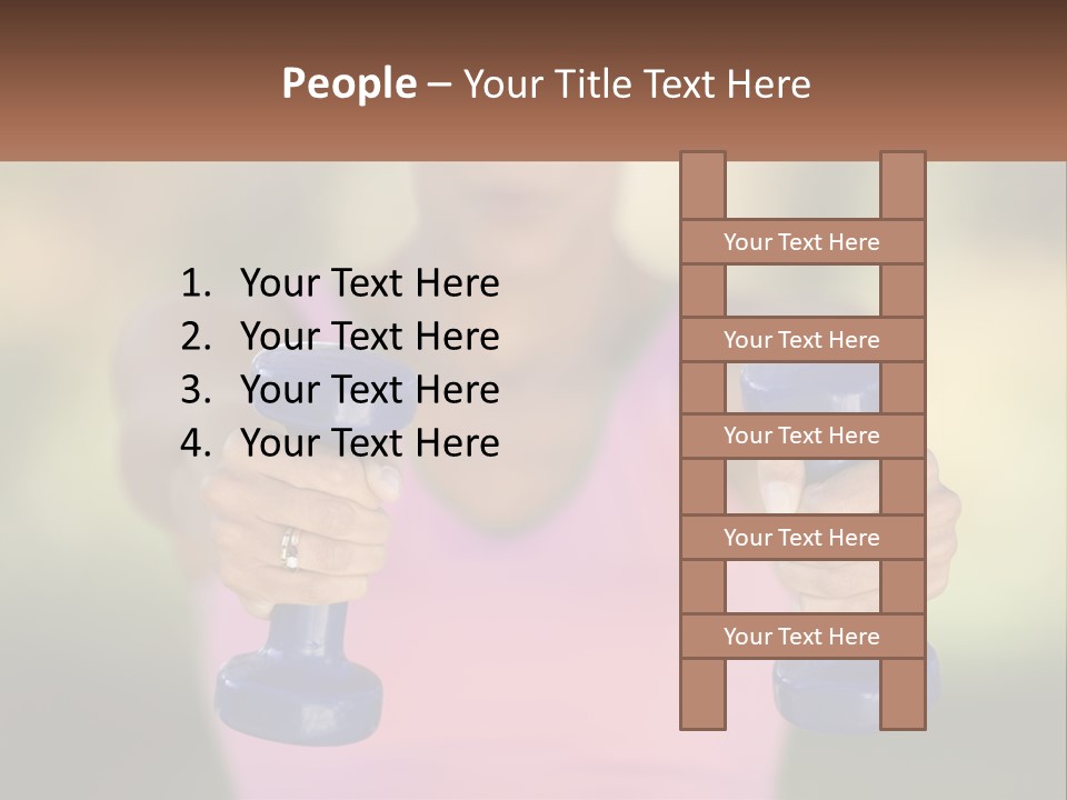 Girl With Dumbbells For Fitness PowerPoint Template