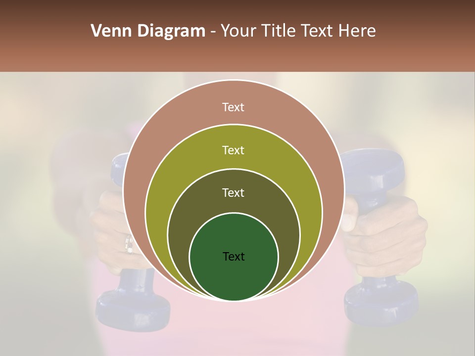 Girl With Dumbbells For Fitness PowerPoint Template