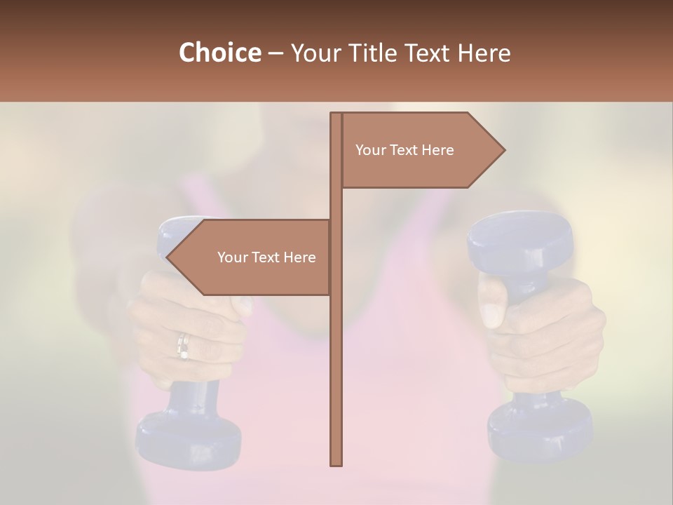 Girl With Dumbbells For Fitness PowerPoint Template