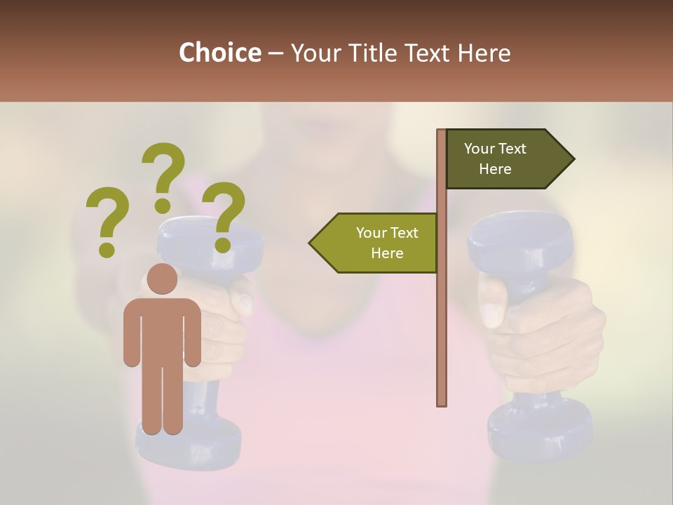 Girl With Dumbbells For Fitness PowerPoint Template